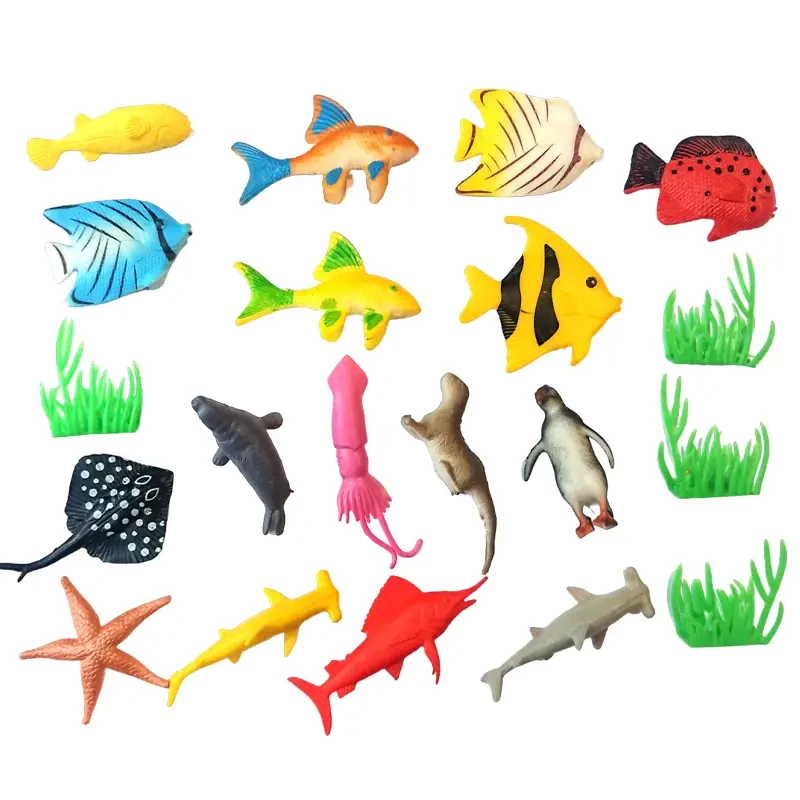 Sea Fish & Animal Figures 20 Pcs Size Approx. 5 cm , high quality Plastic Filled Inside